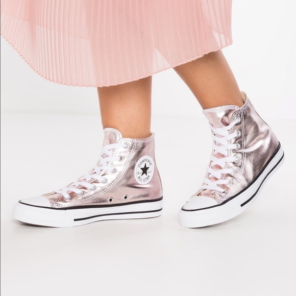 rose quartz metallic converse